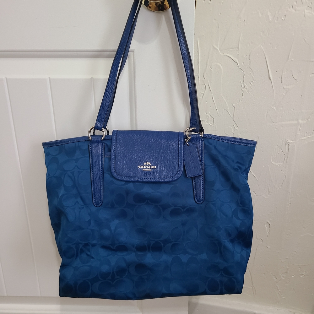 Coach Royal Blue Signature Tote